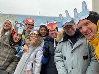 Ольга Сутулова, Андрей Бурковский и Егор Бероев на катке ВДНХ